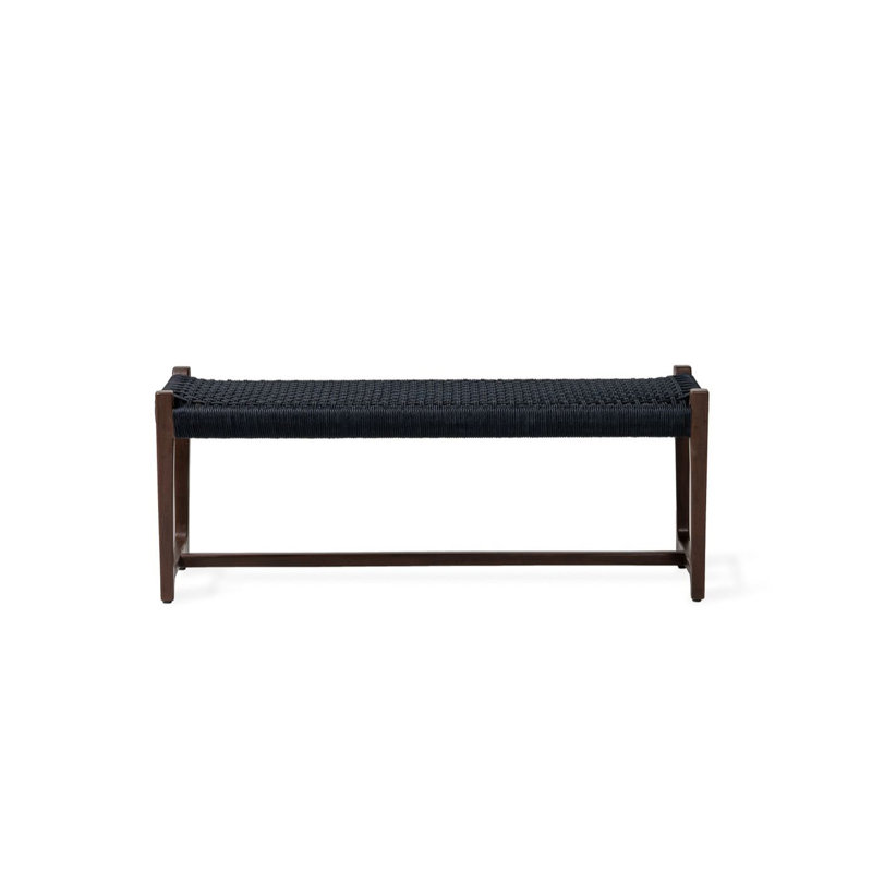 Botyo Solid Wood Teak Outdoor Bench, 47cm H x 120cm W x 47cm D, Blue/Brown