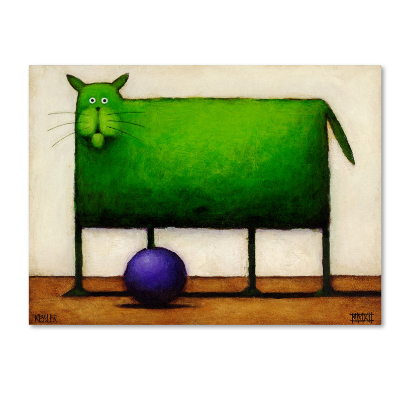 «Green Trouble I» d'Izampo, reproduction sur toile tendue, H 14 po x l 19 po
