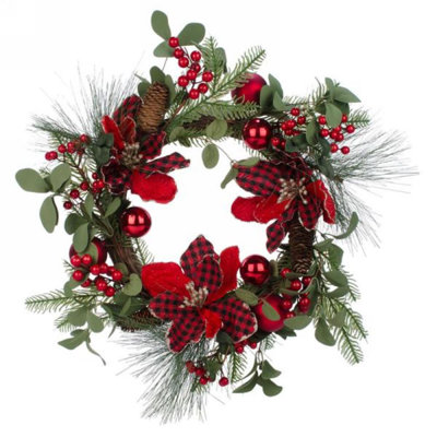Couronne de pin de Noël l 20 po