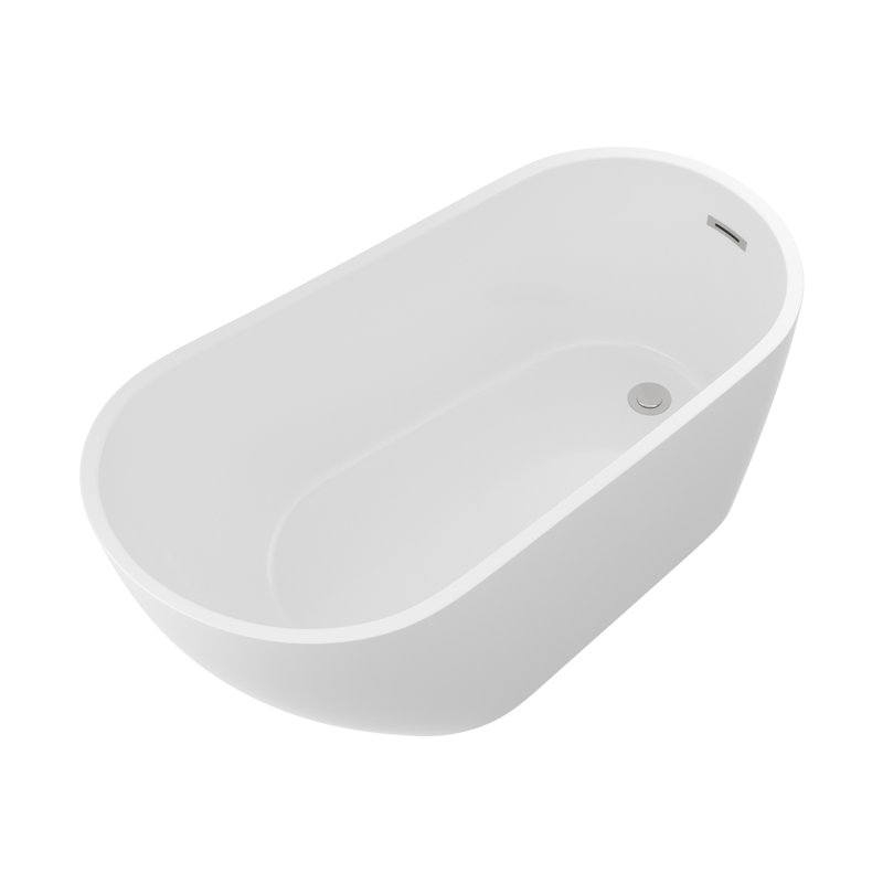 Baignoire de trempage simple autoportante en acrylique avec drain réversible 59 "x 29,5"