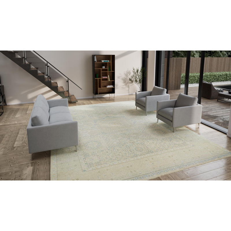 Beige Traditional Wool Rug - 12'11" x 16'