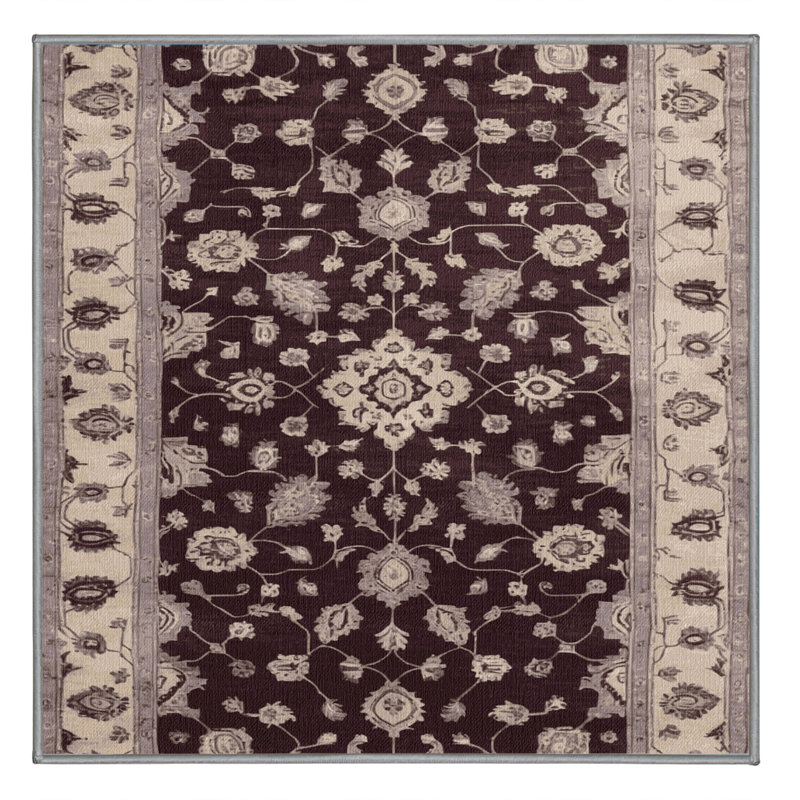 Tapis brun lavable à la machine, Carré 3 pi