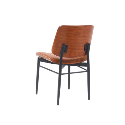 Mid-Century Modern metal Chair with Vinyl Seat & Back,19 lbs