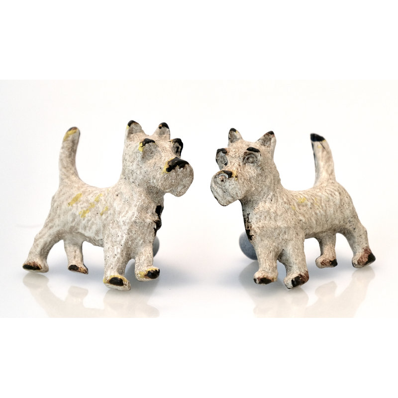 Doggie Double Knobs in Whitewashed Pewter