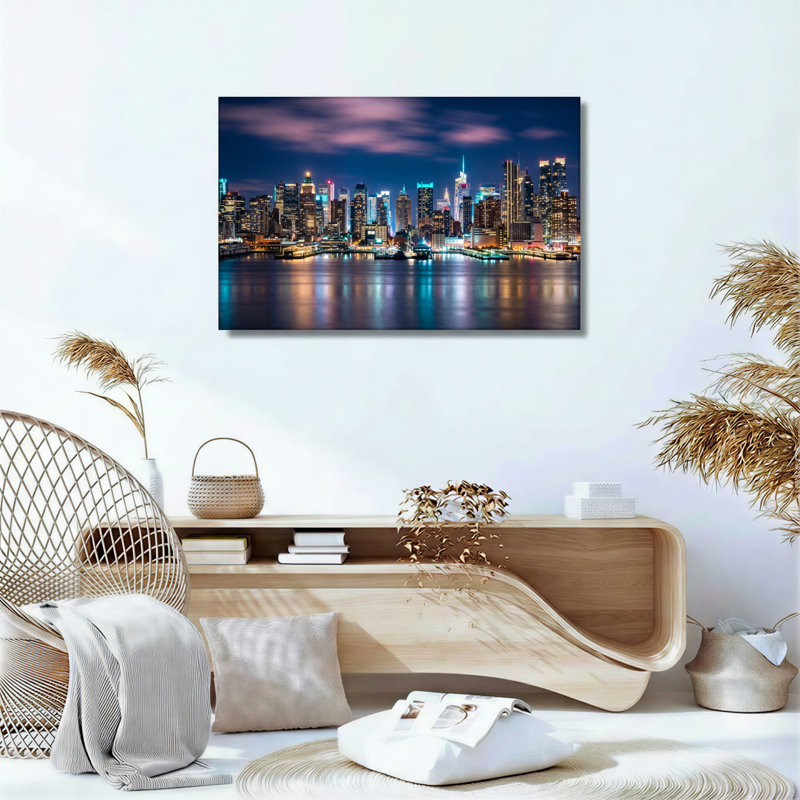 City Lights, reproduction d'art sur toile, ensemble de 1, Toile tendue, H 16 po x l 24 po