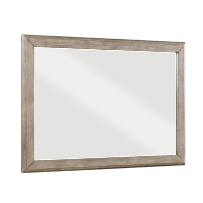 Cely Dresser Mirror, 36X52 Picture Frame Molding, Rustic Oak Gray Wood
