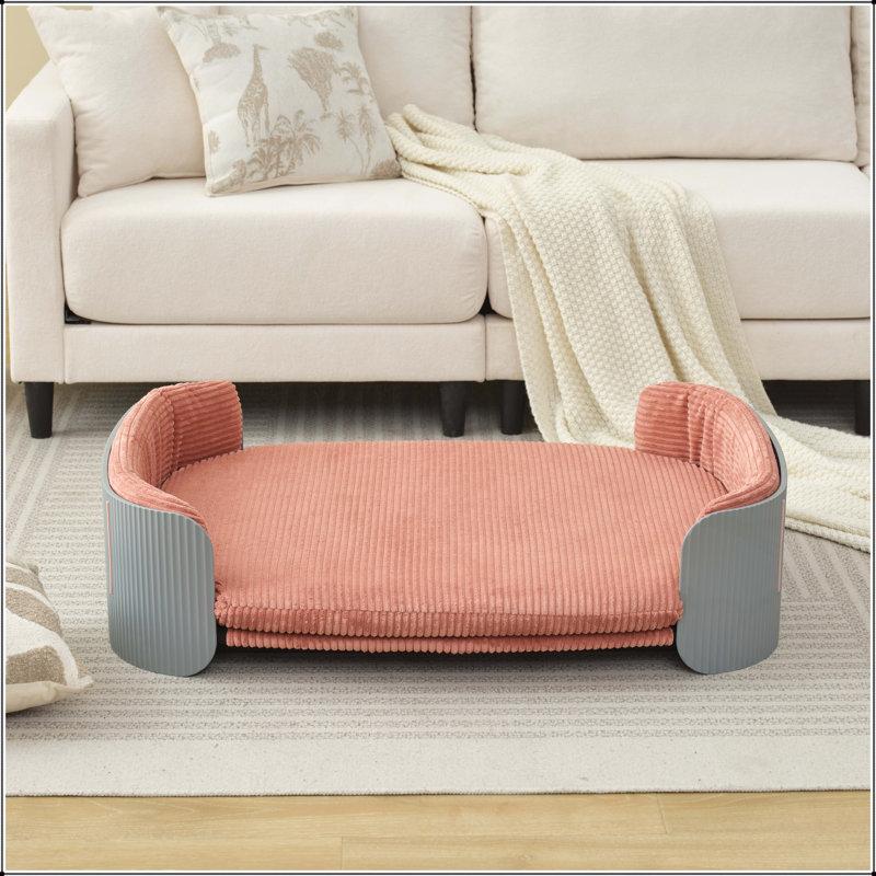Lit pour animaux de compagnie, Chats gris / roses, H 10,23 po x l 40,55 po x P 28,74 po