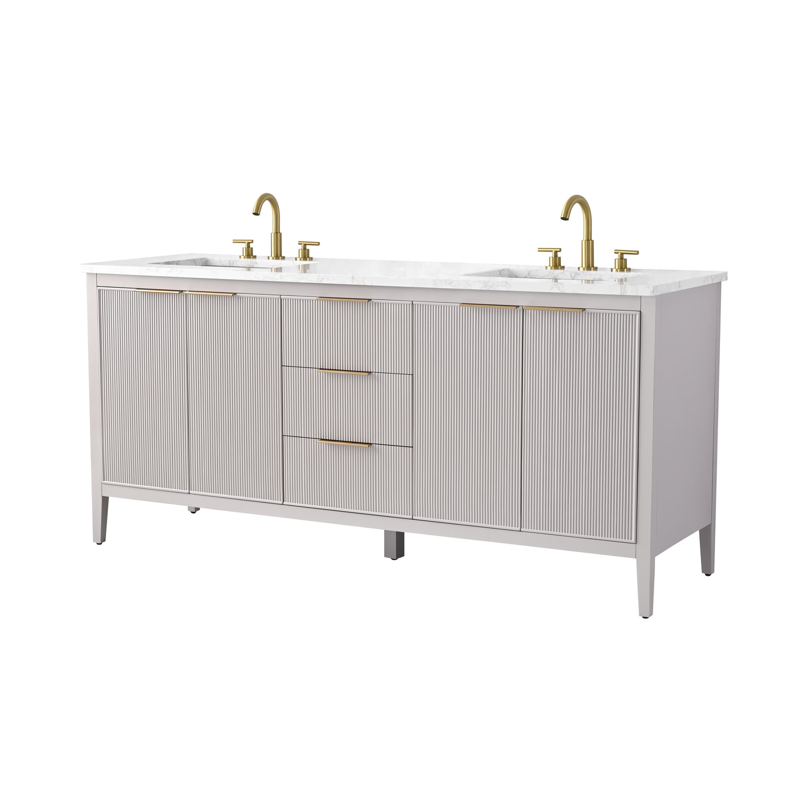 Bilroy 72" Double Vanity, Taupe/Brushed Bronze