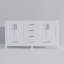 Meuble-lavabo double 72 po x P 22 po, comptoir en marbre de Carrare-849432862-849432863
