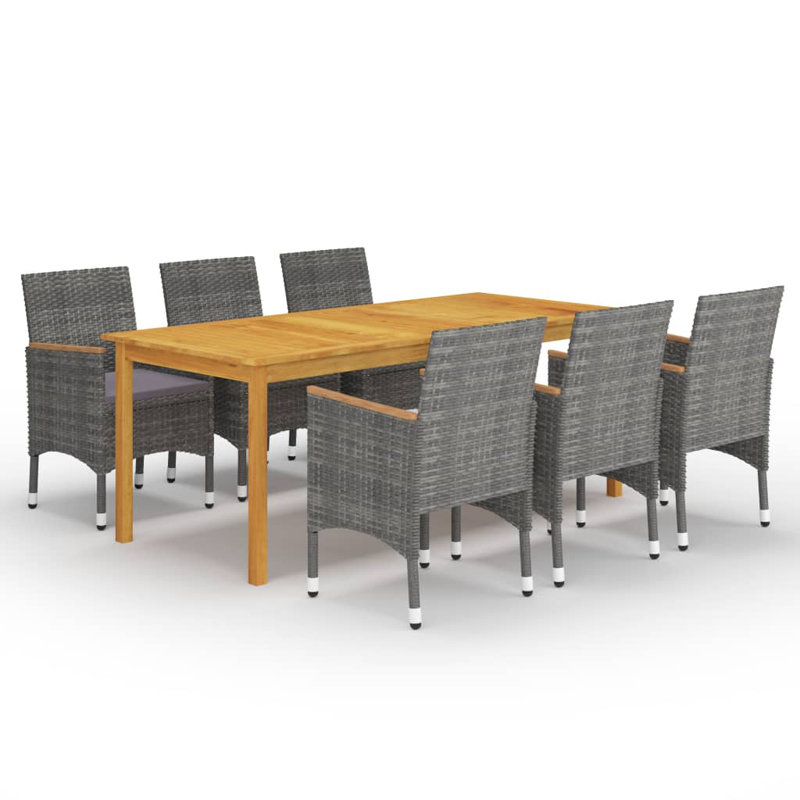 Ensemble repas pour 8 personnes avec coussin Crishon, Noir, 6