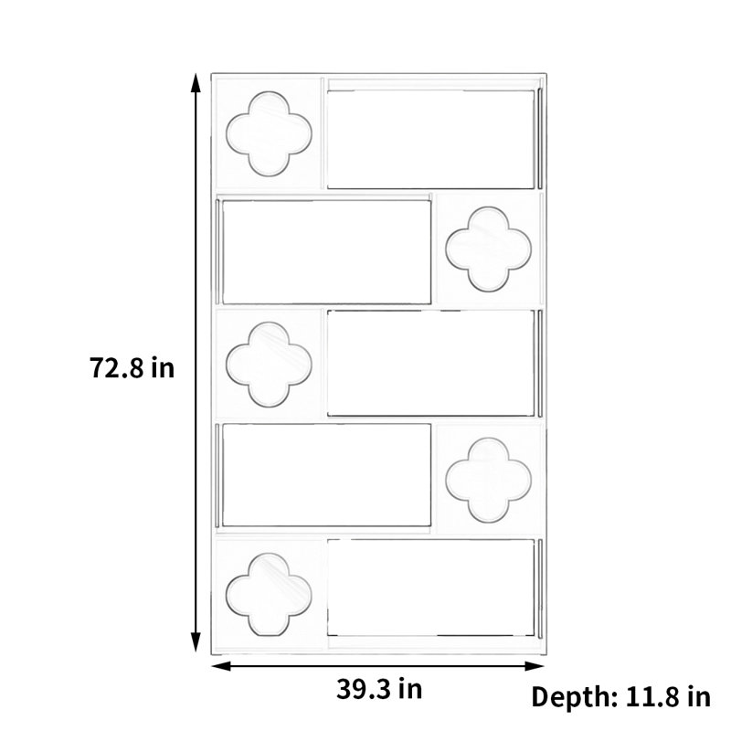 Jopling, (5 Shelves) 72.8"H x 39.3"W x 11.8"D