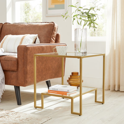 Heaton Glass End Table with Storage by Kelly Clarkson Home