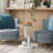 White Marble End Tables Set of 2, Nightstands for Living Room, Bedroom, Office-1244292512