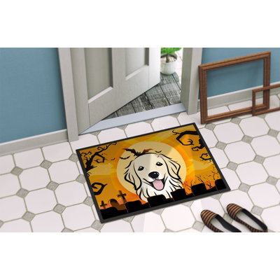 Paillasson d’extérieur antidérapant pour l’extérieur Cait Halloween Golden Retriever