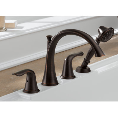 Garniture de robinet de baignoire romaine à deux poignées Lahara