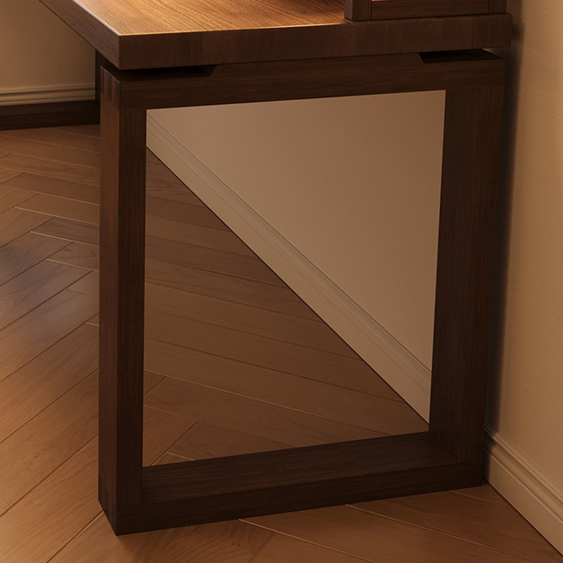 Bureau d'écriture rectangulaire en bois massif brun noisette, H 61,02 po x l 70,87 po x P 23,62 po