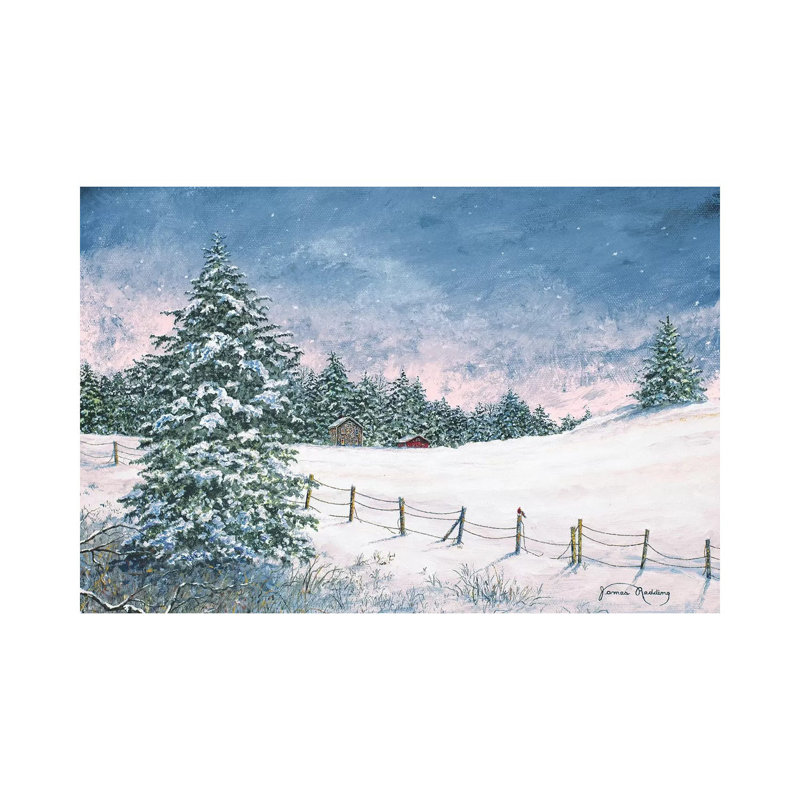 «Winter Mornings» par James Redding - peinture sur toile tendue, H 18 po x l 26 po x P 1,5 po