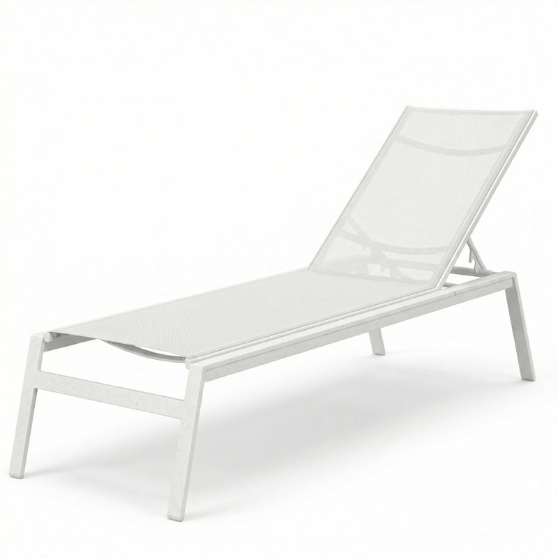 Chaise, White Sling/River White