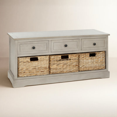 Adayla Solid Wood Drawers Storage Bench