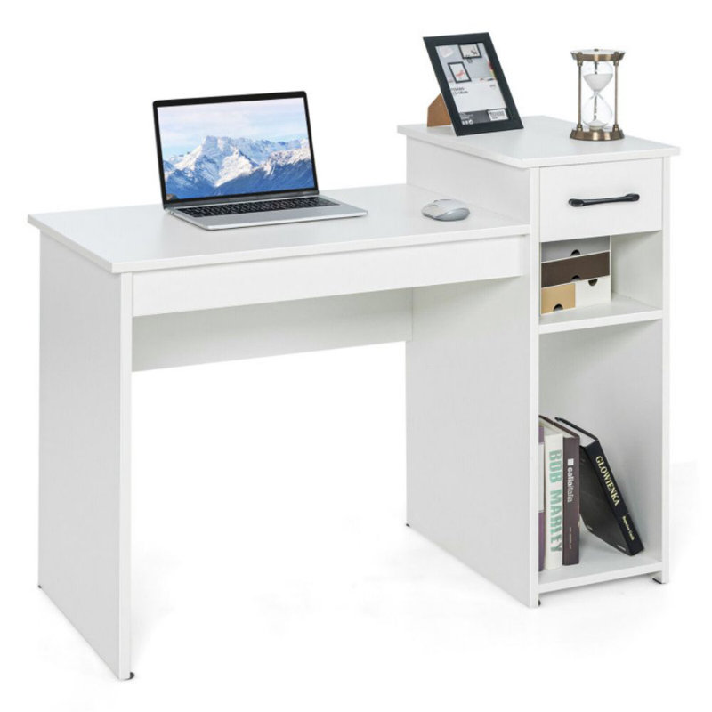 Bureau d'ordinateur compact avec tiroir et support pour unité centrale