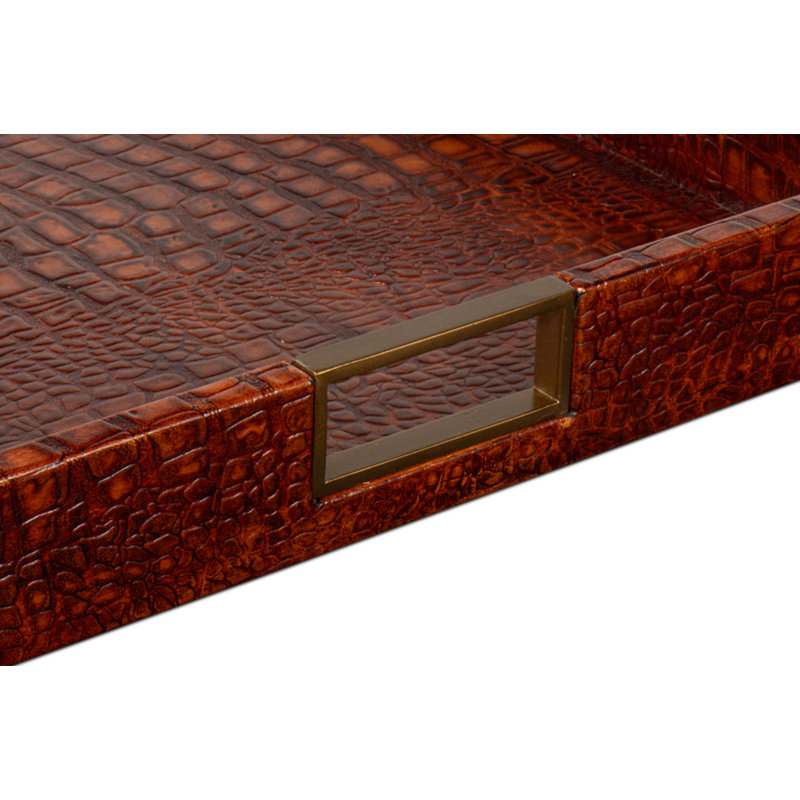Shagreen Decorative Tray, Brown