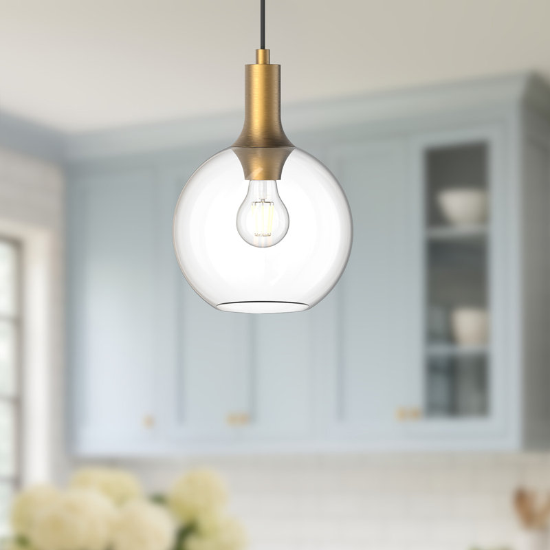 Castilla 1 - Light Single Pendant, Aged Gold, Clear