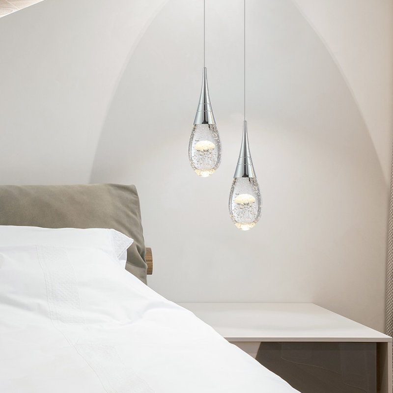 Lykeisha 1 - Light LED Single Pendant, Chrome Jellyfish
