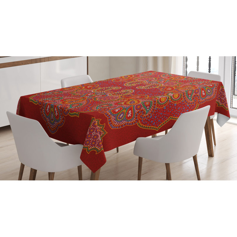 Mandala Dining Room Kitchen Tablecloth, 84" L x 60" W