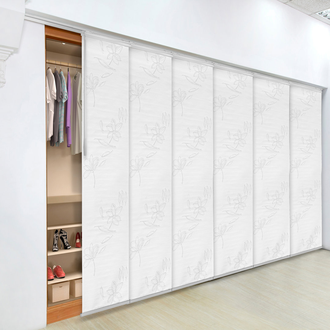 Lotus 6-Panel Single Rail Panel Track Extendable 98"-130"W x 94"H, Panel width 23.5" Symple Stuff