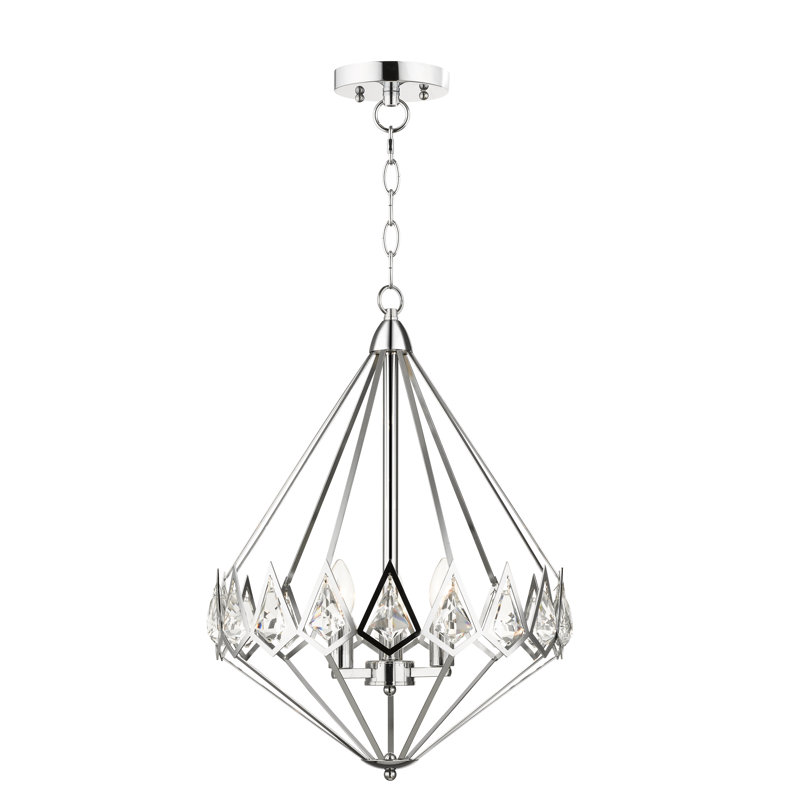 Broussard 3 - Light Polished Chrome Geometric Pendant