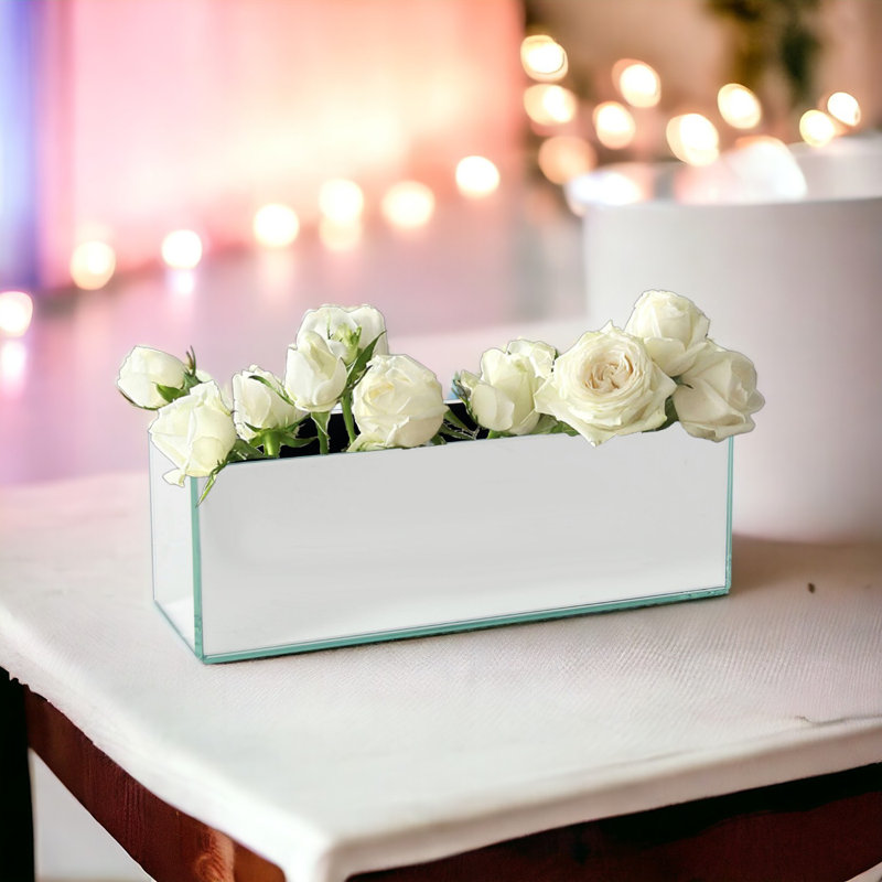 Vase de table en verre Gerber, H 4 po x l 4 po x P 12 po