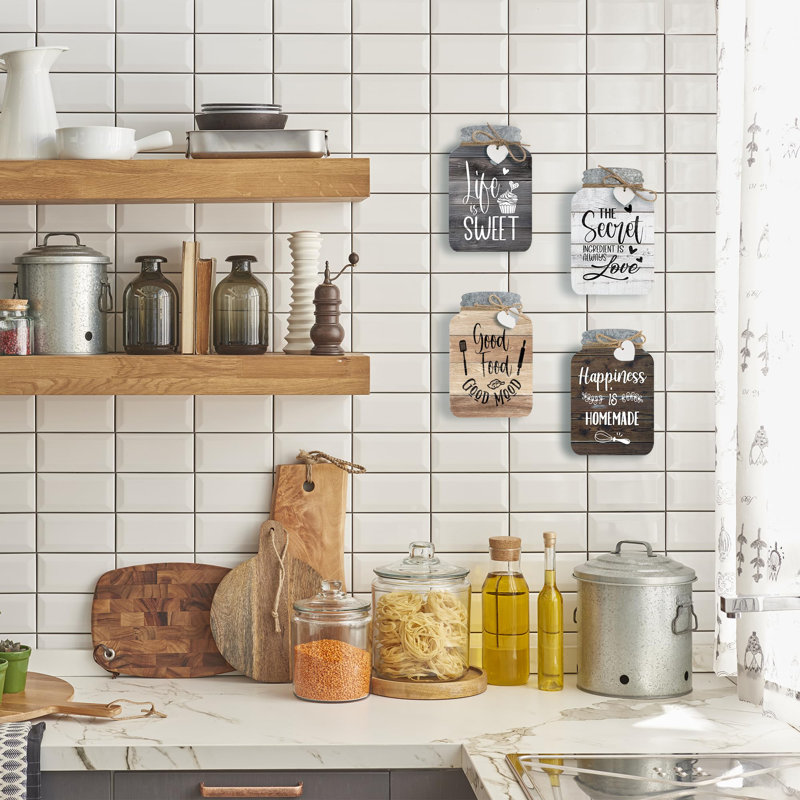 Kitchen Wall Decor, Black/Brown/Beige/White