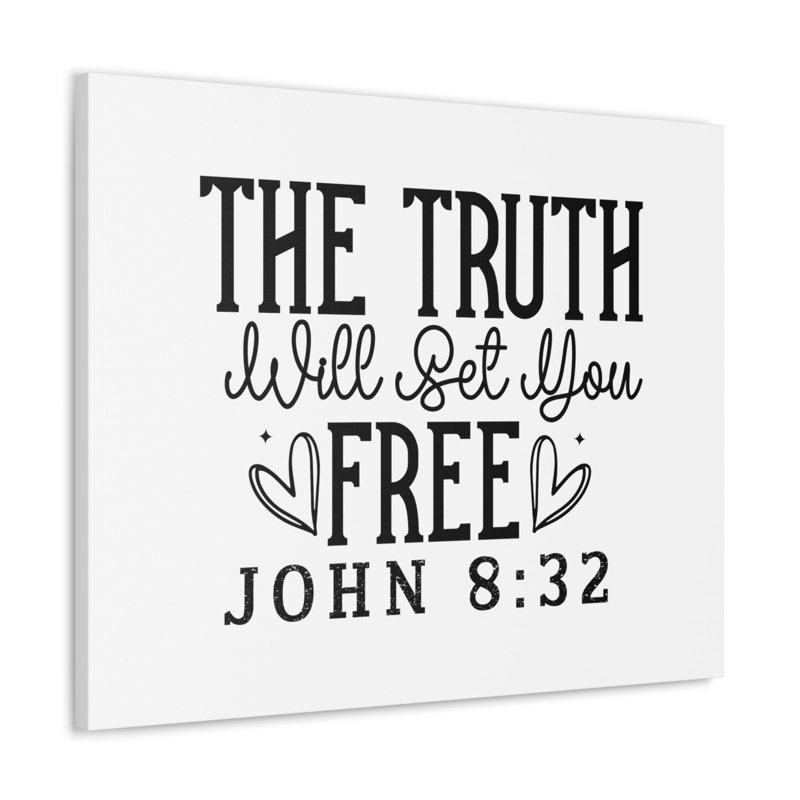 Jean 8: 32, «The Truth Will Set You Free», verset biblique sur toile, art mural chrétien, H 24 po x l 30 po