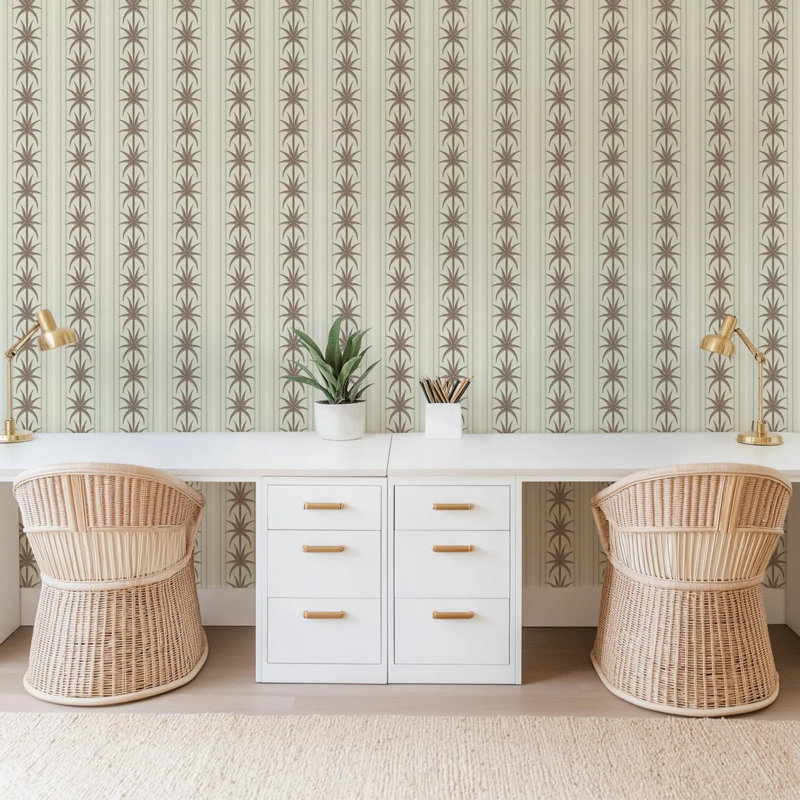 Ocean Drive Stripe - Wallpaper, Coconut Linen, Premium Paper
