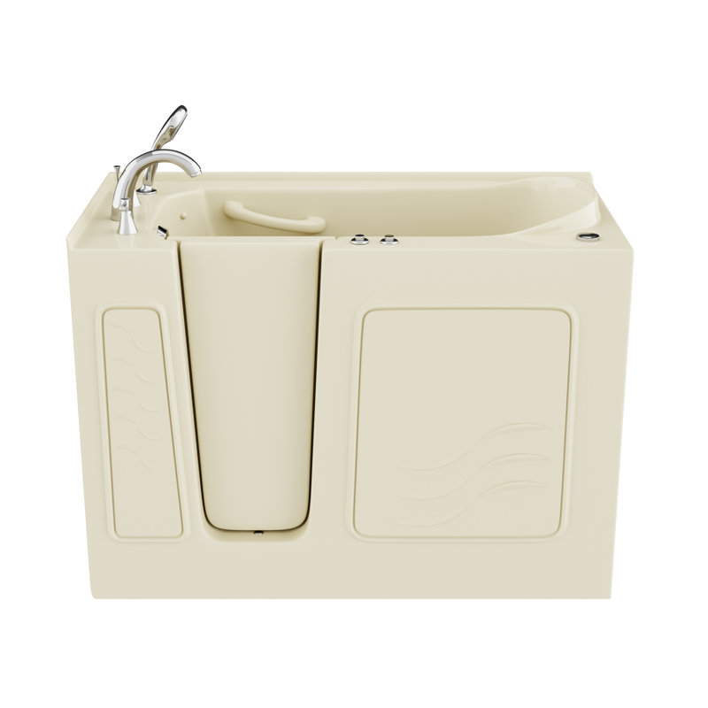 Therapeutic Tubs 26 in. x 53 in. Left Drain Quick Fill Walk-In Air Tub in Biscuit, Biscuit, Left