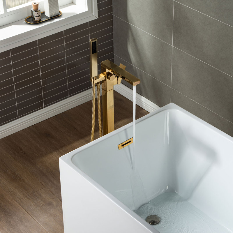 Robinet de baignoire monocommande à fixation au sol, Brushed Golden