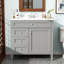 Meuble-lavabo moderne 36 po avec lavabo en céramique, tiroir coulissant et porte d'armoire, pieds romains, 2 tiroirs, capacité de 300 lb, robinet central de 4 po-775940101