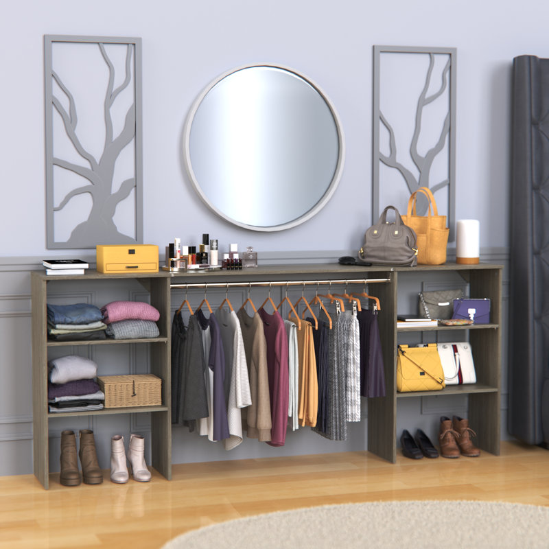 Suitesymphony Base Unit Set With Top Shelf And Closet Rod, Gray