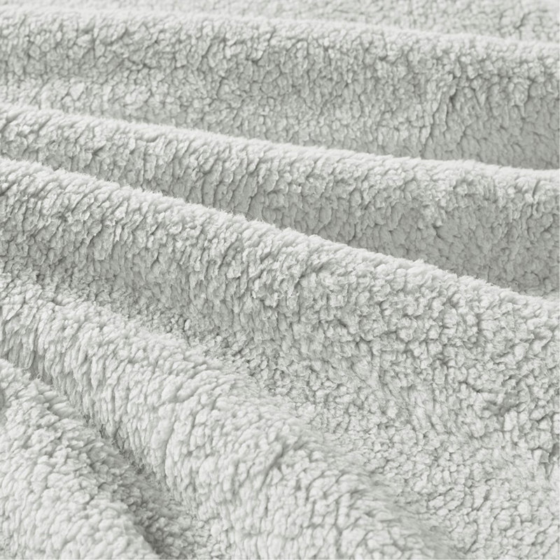 Ensemble d'édredon réversible en sherpa double / grand, Gris, Édredon grand et 2 taies décoratives
