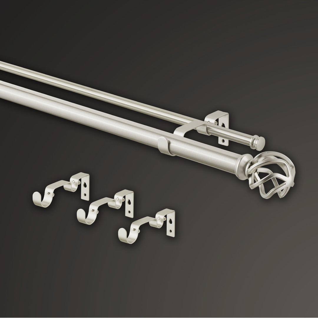 Premium - Double Steel Adjustable Double Curtain Rod MODE 