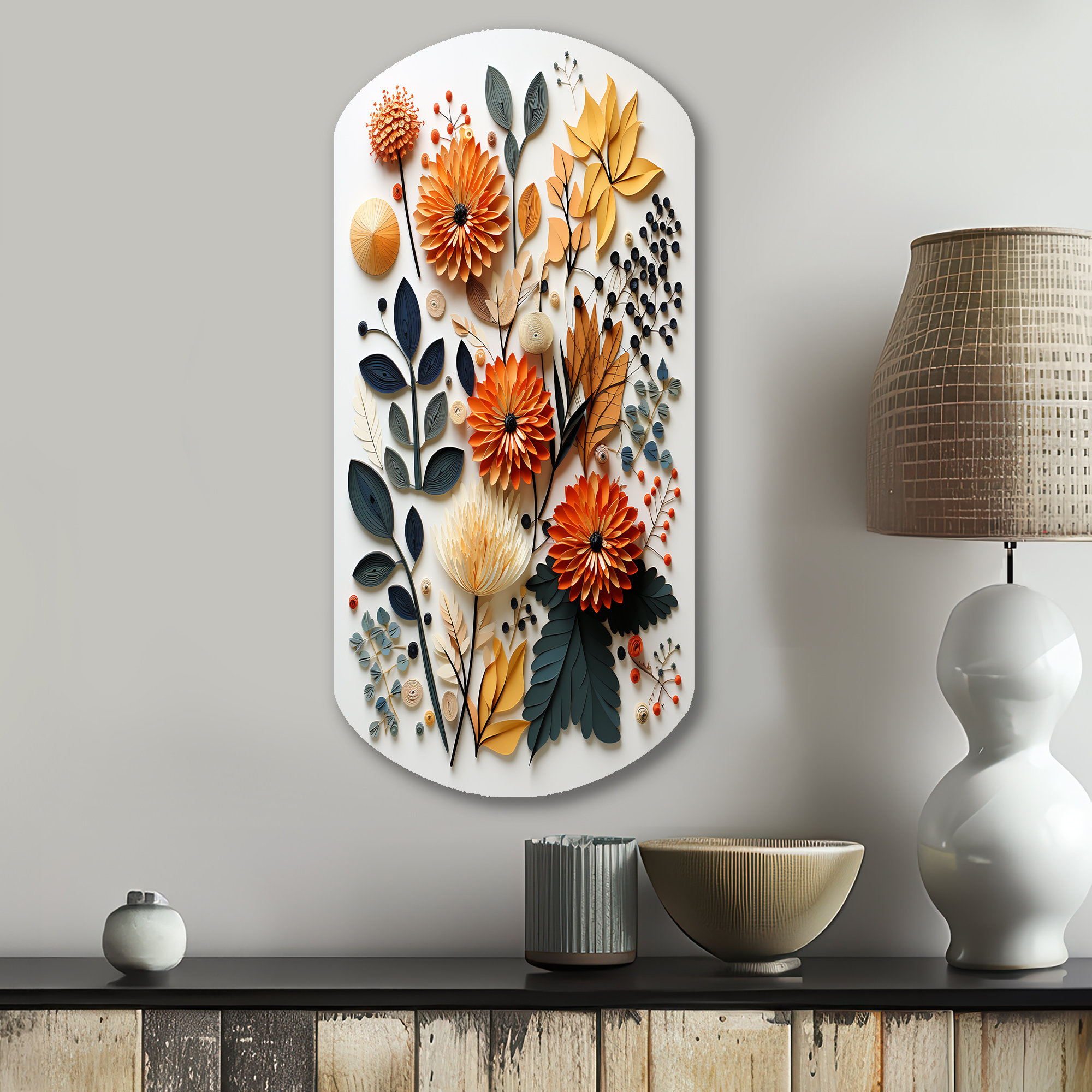 Design Art Colorful Mid Century Midcentury Botanicals II - Abstract ...
