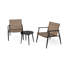 Ensemble de conversation d'extérieur moderne: 2 chaises en rotin PE + table d'appoint en acier et en verre trempé - Durable et élégant
