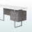 Aberdeen White & Gray Corner Computer Desk with Silver Metal Legs, 29.85" H X 70.73" W X 70.73" D