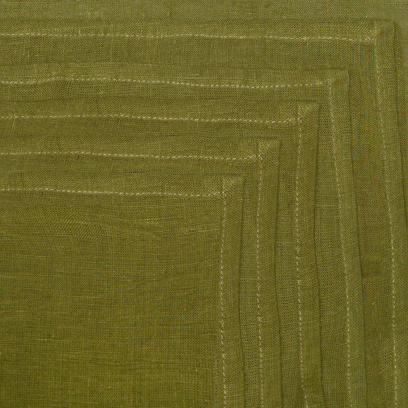 Saint-Rémy D’Or Linen Square Napkins, Vert