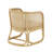 Cole And Grey Rattan Woven Rounded Accent Chair With White Fabric Cushion