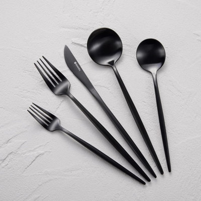 Mia 20-Piece Flatware Set, 18/10 Stainless Steel Silverware, Service For 4, Modern Brushed Finish, Durable And Elegant Cutlery Set With Gift Box