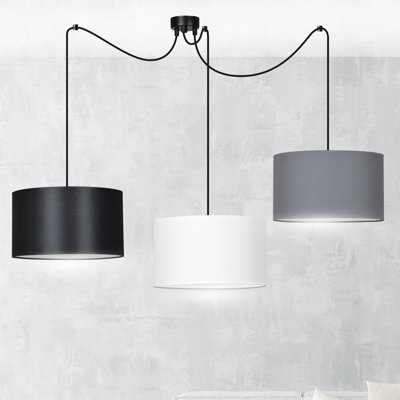 Pascua 3 - Light Black Drum Pendant