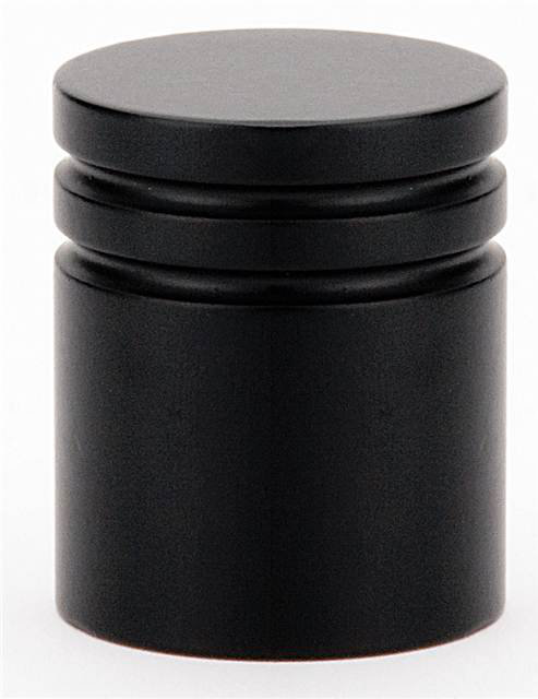 Cylindrical Knob, Flat Black, 1.125" H x 1.125" W x 1.125" D