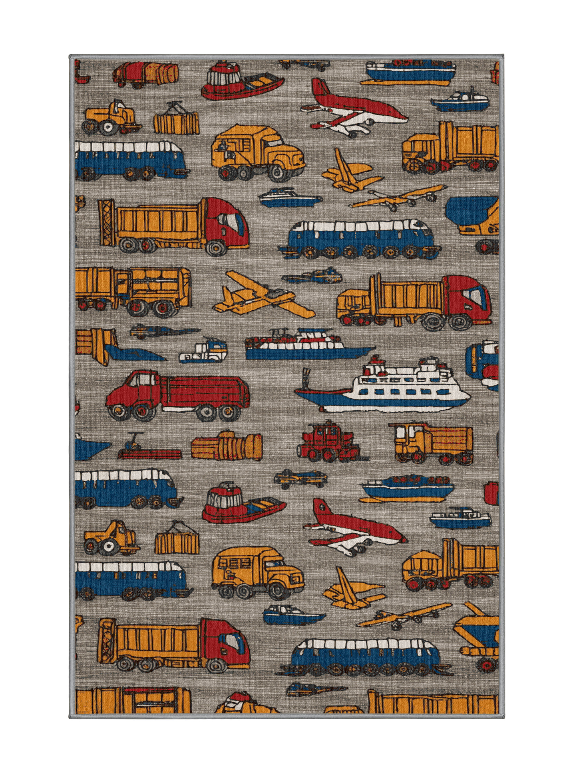 Transportation Rug Latitude Run® Machine Washable Transportation Grey Area Rug - Wayfair ...