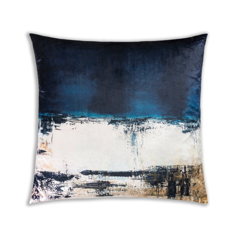 Cloud9 Design Bali Patterned Velvet Pillow Watercolor Texture Accent Cushion 22"x22"